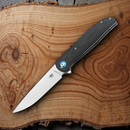 Bestech Ascot Linerlock Folding Knife 4" D2 Tool Steel Blade Black Carbon Fiber/G10 Handle