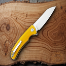 Bestech Knives TEXEL Folding Knife 3.25" D2 Tool Steel Blade Yellow G10 Handle