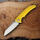 Bestech Knives TEXEL Folding Knife 3.25" D2 Tool Steel Blade Yellow G10 Handle