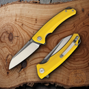 Bestech Knives TEXEL Folding Knife 3.25" D2 Tool Steel Blade Yellow G10 Handle