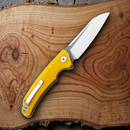 Bestech Knives TEXEL Folding Knife 3.25" D2 Tool Steel Blade Yellow G10 Handle