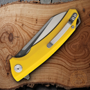 Bestech Knives TEXEL Folding Knife 3.25" D2 Tool Steel Blade Yellow G10 Handle