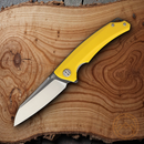 Bestech Knives TEXEL Folding Knife 3.25" D2 Tool Steel Blade Yellow G10 Handle