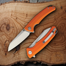 Bestech Knives TEXEL Folding Knife 3.25" D2 Tool Steel Blade Orange G10 Handle