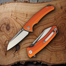 Bestech TEXEL Liner Folding Knife 3.25" D2 Tool Steel Blade Orange G10 Handle