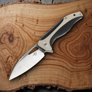 Bestech Knives Komodo Linerlock Folding Knife 3.38" D2 Tool Steel Blade Black / Tan G10 Handle