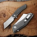 Bestech Knives Cubis Folding Knife 3.13" D2 Tool Steel Blade Black Canvas Micarta Handle