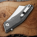 Bestech Knives Cubis Folding Knife 3.13" D2 Tool Steel Blade Black Canvas Micarta Handle