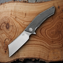 Bestech Knives Cubis Folding Knife 3.13" D2 Tool Steel Blade Black Canvas Micarta Handle