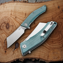Bestech Knives Cubis Folding Knife 3.13" D2 Tool Steel Blade Blue Canvas Micarta Handle