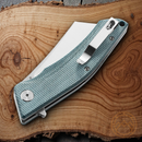 Bestech Knives Cubis Folding Knife 3.13" D2 Tool Steel Blade Blue Canvas Micarta Handle
