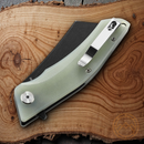 Bestech Knives Cubis Linerlock Folding Knife 3.13" D2 Tool Steel Blade Jade G10 Handle