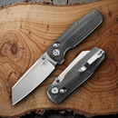 Bestech Knives Slasher Axis Lock Folding Knife 2.88" D2 Tool Steel Blade Black Canvas Micarta Handle