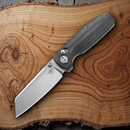 Bestech Knives Slasher Axis Lock Folding Knife 2.88" D2 Tool Steel Blade Black Canvas Micarta Handle