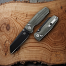 Bestech Knives Slasher Axis Folding Knife 2.88" D2 Tool Steel Blade Green Micarta Handle