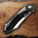 Bestech Knives Kasta Linerlock Folding Knife 3.5" 154CM Steel Blade Black And Tan G10 Handle