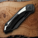 Bestech Knives Kasta Liner Folding Knife 3.5" 154CM Steel Blade Black And White G10 Handle