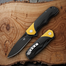 Bestech Knives Airstream Folding Knife 3.7" D2 Steel Blade Blk/Yellow G10 Handle