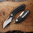 Bestech Knives Bihai Linerlock Folding Knife 2.13" 14C28N Steel Hawkbill Blade Black G10 Handle