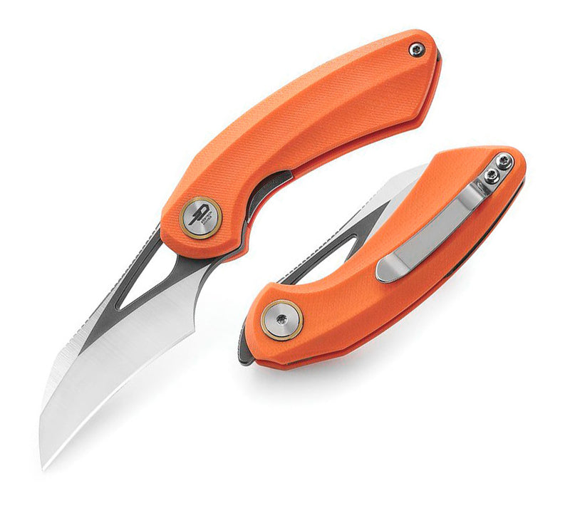 Bestech Knives Bihai Linerlock Folding Knife 2.13" 14C28N Steel Hawkbill Blade Orange G10 Handle G53B2 -Bestech Knives - Survivor Hand Precision Knives & Outdoor Gear Store