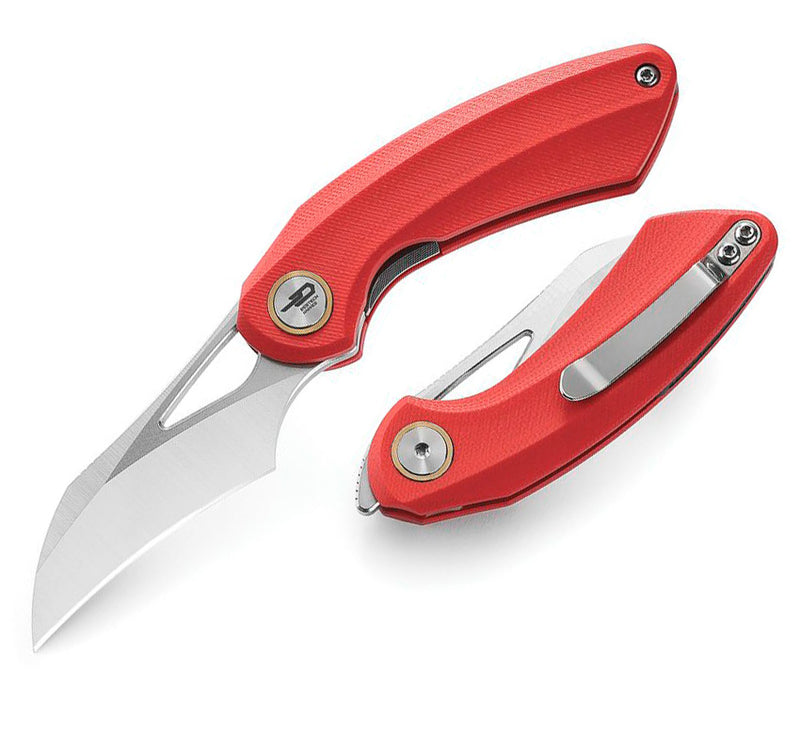 Bestech Knives Bihai Linerlock Folding Knife 2.13" 14C28N Steel Hawkbill Blade Red G10 Handle G53C1 -Bestech Knives - Survivor Hand Precision Knives & Outdoor Gear Store