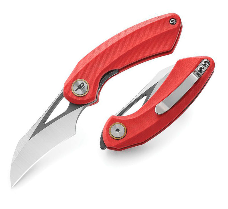 Bestech Knives Bihai Linerlock Folding Knife 2.13" 14C28N Steel Hawkbill Blade Red G10 Handle G53C2 -Bestech Knives - Survivor Hand Precision Knives & Outdoor Gear Store