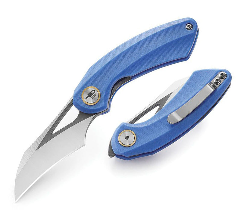 Bestech Knives Bihai Linerlock Folding Knife 2.13" 14C28N Steel Hawkbill Blade Blue G10 Handle G53D2 -Bestech Knives - Survivor Hand Precision Knives & Outdoor Gear Store