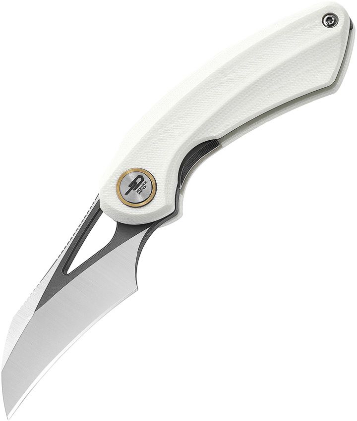 Bestech Knives Bihai Linerlock Folding Knife 2.13" 14C28N Steel Hawkbill Blade White G10 Handle G53E -Bestech Knives - Survivor Hand Precision Knives & Outdoor Gear Store