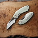 Bestech Knives Bihai Linerlock Folding Knife 2.13" 14C28N Steel Hawkbill  Blade Jade G10 Handle