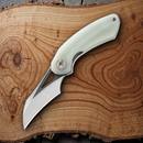 Bestech Knives Bihai Linerlock Folding Knife 2.13" 14C28N Steel Hawkbill  Blade Jade G10 Handle