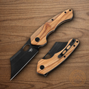 Bestech Knives Skirmish Linerlock Folding Knife 3.25" D2 Tool Steel Blade Olive Wood Handle