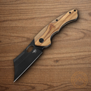 Bestech Knives Skirmish Linerlock Folding Knife 3.25" D2 Tool Steel Blade Olive Wood Handle