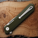 Bestech Knives Bestechman Dundee Linerlock Folding Knife 3.5" D2 Tool Steel Blade Green G10 Handle