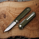 Bestech Knives Bestechman Dundee Linerlock Folding Knife 3.5" D2 Tool Steel Blade Green G10 Handle