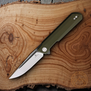 Bestech Knives Bestechman Dundee Linerlock Folding Knife 3.5" D2 Tool Steel Blade Green G10 Handle