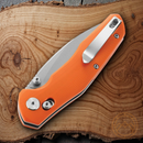 Bestech Knives Ronan B-Lock Folding Knife 3.25" 14C28N Sandvik Steel Blade Orange G10 Handle