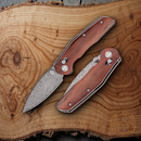 Bestech Knives Ronan B-Lock Folding Knife 3.25" Damascus Steel Blade Rosewood Handle