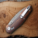 Bestech Knives Ronan B-Lock Folding Knife 3.25" Damascus Steel Blade Rosewood Handle