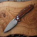 Bestech Knives Ronan B-Lock Folding Knife 3.25" Damascus Steel Blade Rosewood Handle