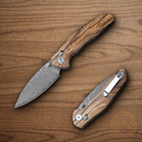 Bestech Knives Ronan B-Lock Folding Knife 3.25" Damascus Steel Spear Point Blade Olive Wood Handle