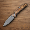 Bestech Knives Ronan B-Lock Folding Knife 3.25" Damascus Steel Spear Point Blade Olive Wood Handle