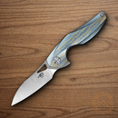 Bestech Knives The Reticulan Folding Knife 2" CPM S35VN Steel Blade Blue/Gold Titanium Handle