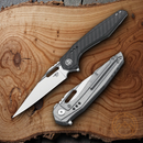 Bestech Knives Malware Folding Knife 3.88" S35VN Steel Blade Black Titanium/Carbon Fiber Handle