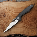 Bestech Knives Malware Folding Knife 3.88" S35VN Steel Blade Black Titanium/Carbon Fiber Handle