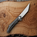 Bestech Knives Kamoza Folding Knife 3.63" Bohler M390 Steel Blade Gray Titanium Handle