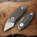 Bestech Knives Tulip Folding Knife 1.25" Bohler M390 Steel Blade Gray Titanium Handle