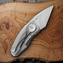 Bestech Knives Tulip Frame Folding Knife 1.25" Bohler M390 Steel Blade Gray Titanium Handle