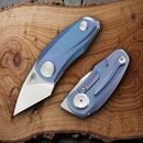 Bestech Knives Tulip Frame Folding Knife 1.25" Bohler M390 Steel Blade Blue Titanium Handle