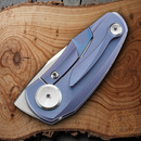 Bestech Knives Tulip Frame Folding Knife 1.25" Bohler M390 Steel Blade Blue Titanium Handle