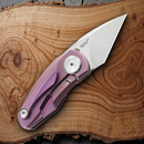 Bestech Knives Tulip Frame Folding Knife 1.25" Bohler M390 Steel Blade Purple Titanium Handle